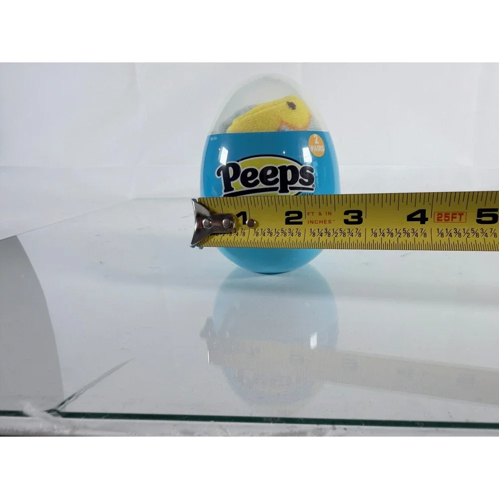 Peeps Easter Blue Plastic Egg‎ Kids No Show Socks Size 7-10 2 Pairs